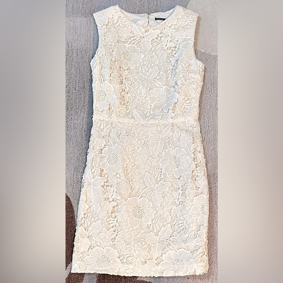 Zara Sleeveless Open Back Crochet Lace Mini Sheath Dress - Picture 3 of 7